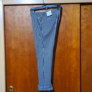 Rafaella Navy/White Checkered Pants. Sz 12